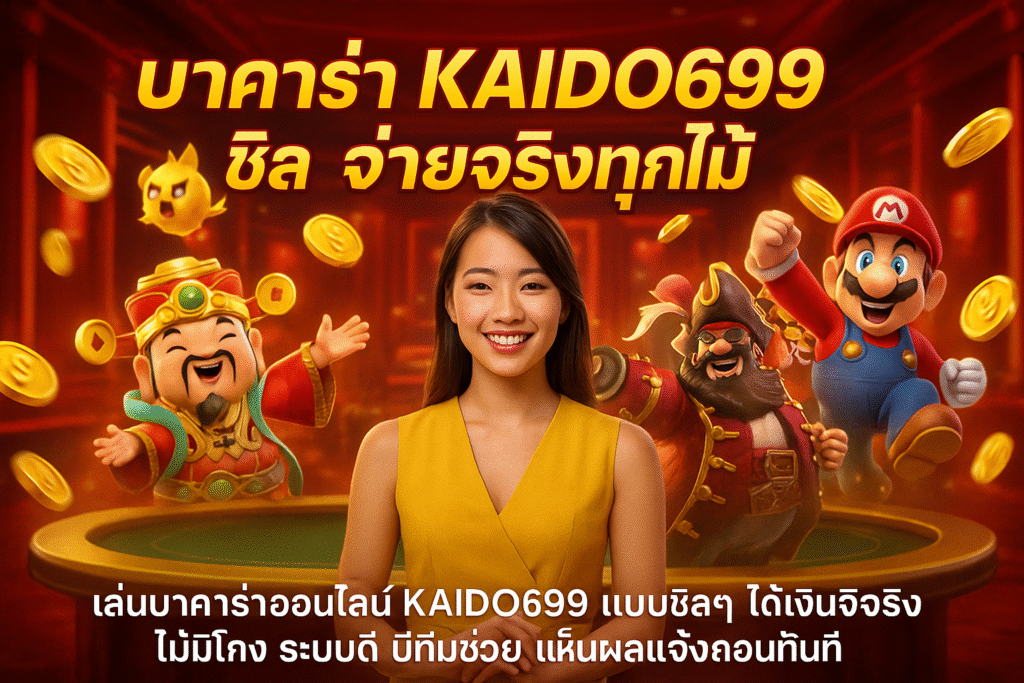เล่นบาคาร่าออนไลน์ KAIDO699 แบบชิลๆ ได้เงินจริง ไม่มีโกง ระบบดี มีทีมช่วย เห็นผลแจ้งถอนทันที